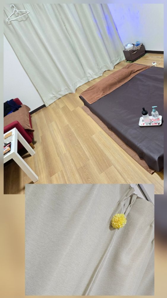 カーテンのとこのクリの画像